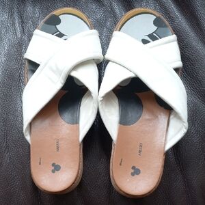 Arezzo White and Brown Women's Sandals